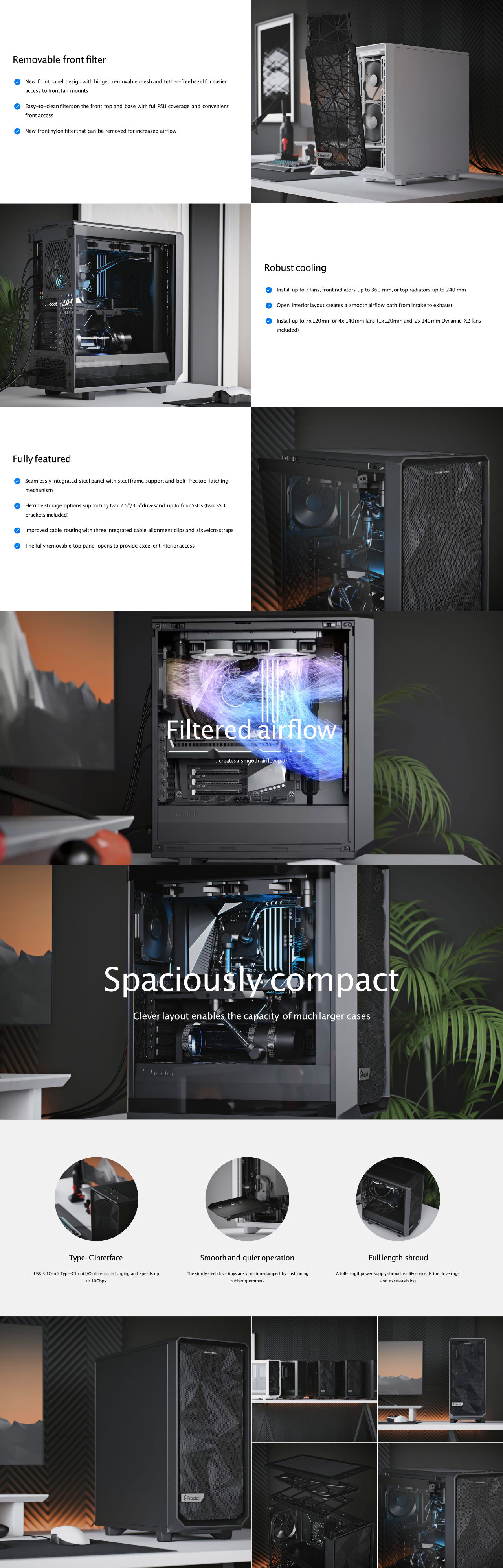 Fractal Design Meshify 2 Compact ATX Mid Tower Computer Case Overview Image