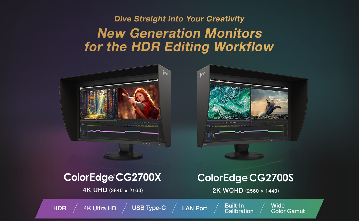 A header image showing the EIZO ColorEdge CG2700X and CG2700S monitors, with a colored gradient background.